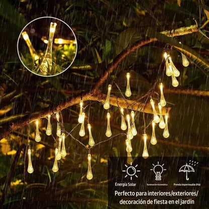 GOTAS LUCES CALIDA SOLAR NAVIDAD GUIRNAL